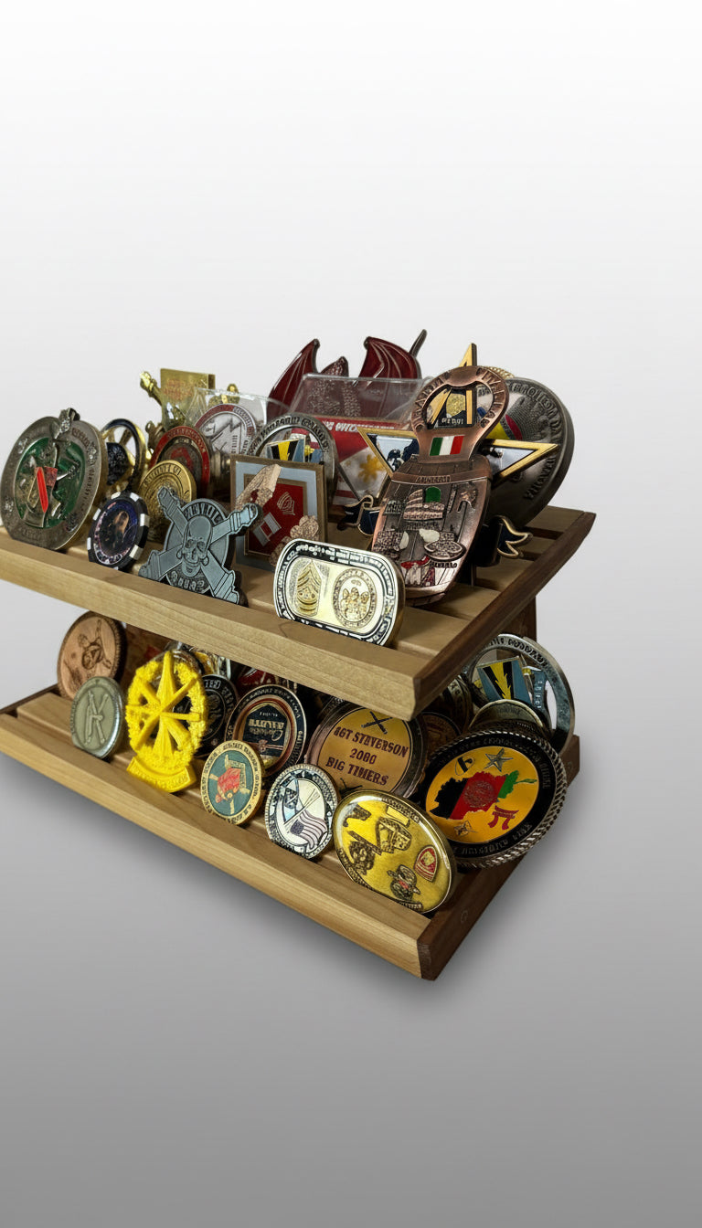 Military Coin—or— Trading Card Rack